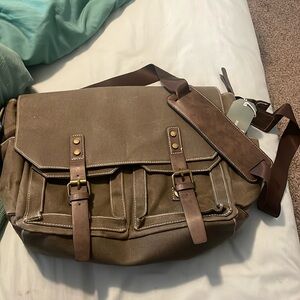 Mutual Weave Olive Messenger Bag